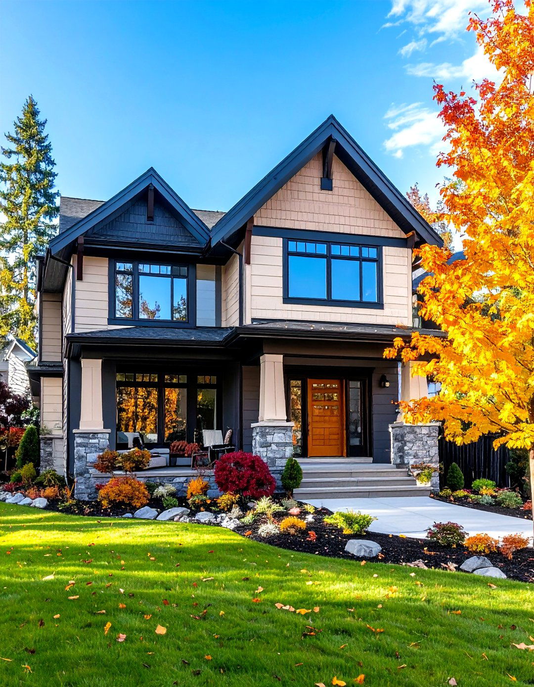 Sophisticated Light and Dark Contrast - 20 Two-tone Siding Designs