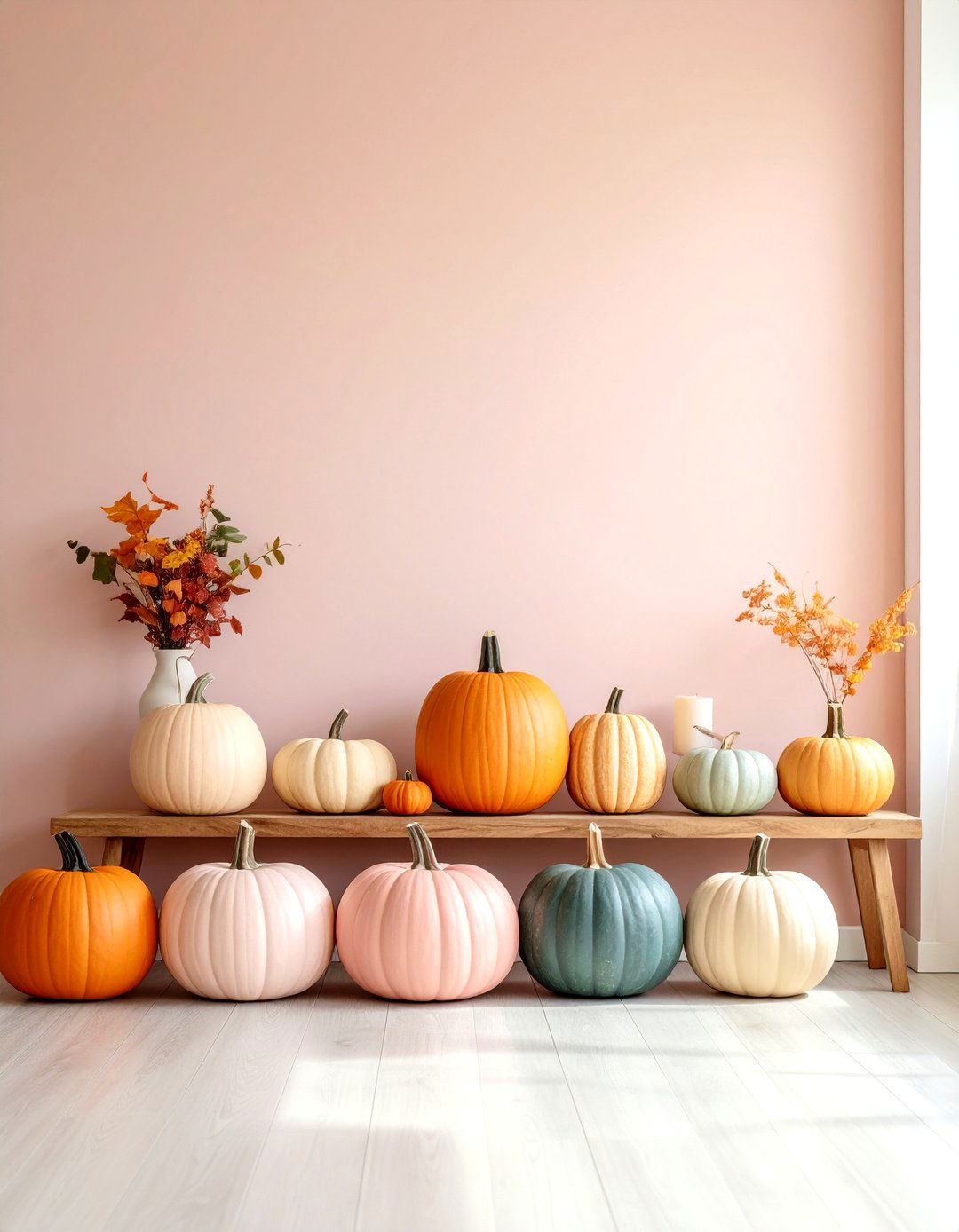 Sophisticated Ombre Pumpkin Decor Gradient - 20 Pumpkin Decor Ideas
