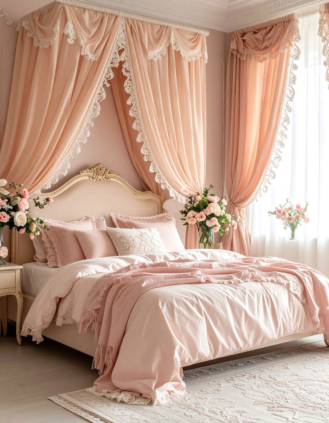 Sophisticated Parisian Silk and Lace Themed Bedroom - 20 Parisian Themed Bedroom Ideas