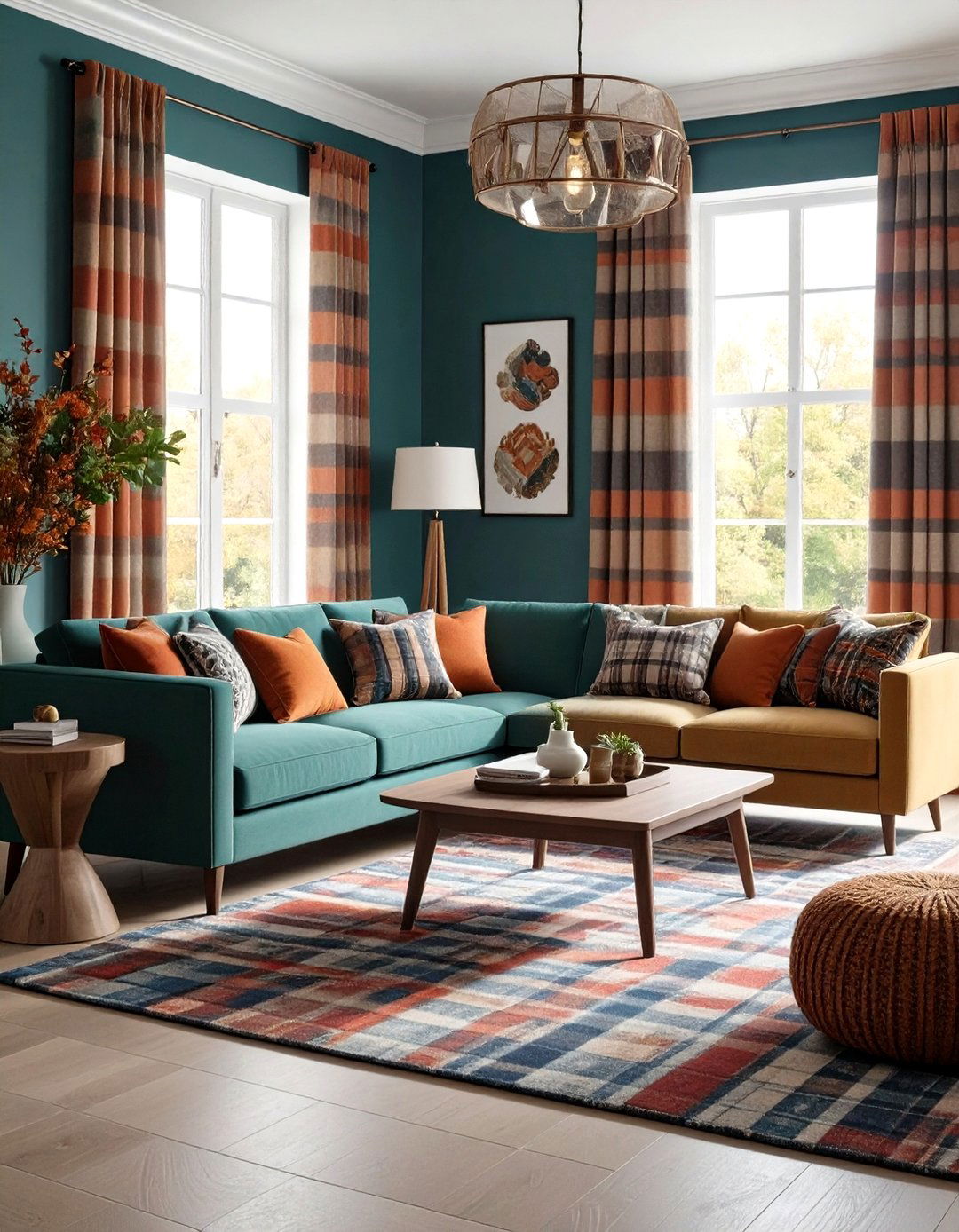 Sophisticated Plaid Living Room Wallpaper - 20 Living Room Wallpaper Ideas
