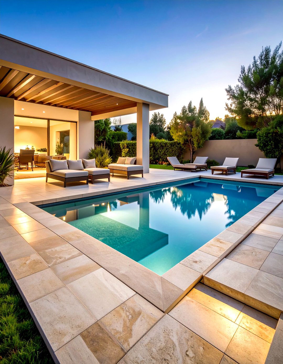 Sophisticated Running Bond Pavers Around Pool Design - 20 Pavers Around Pool Ideas