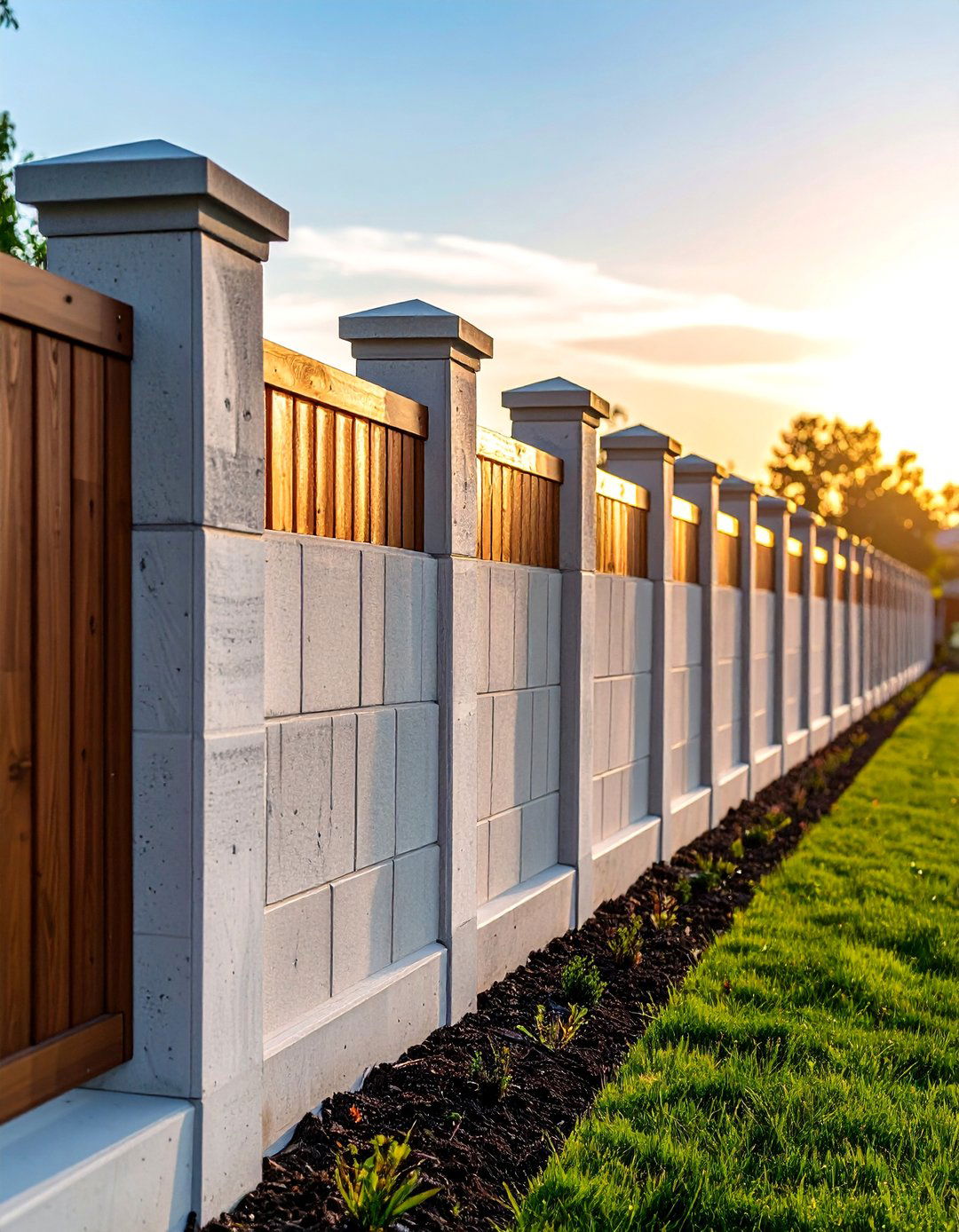 Sound Barrier Concrete Block Fence - 20 Concrete Block Fence Ideas