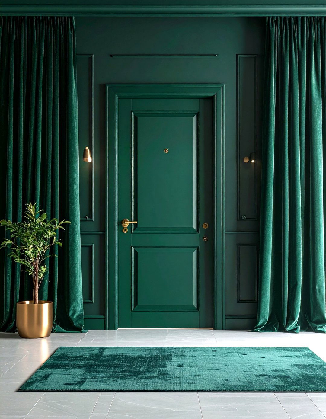 Sound Treated Doorways for a Whisper Quiet Home Office - 20 Dark Green Home Office Ideas