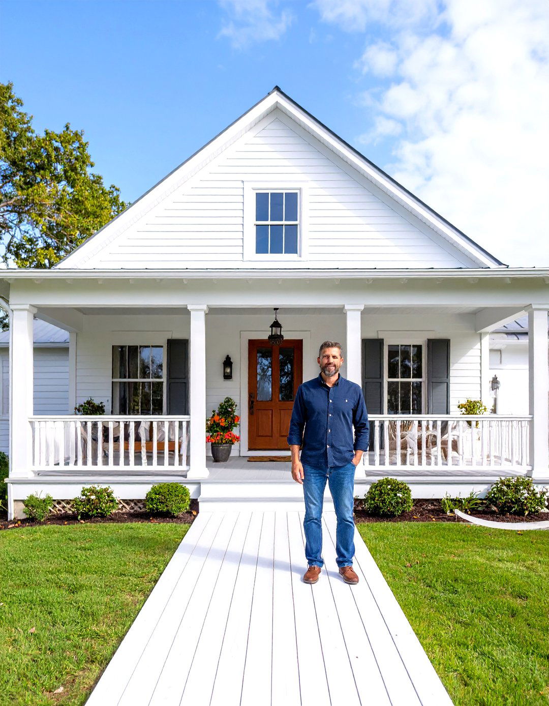 Southern Belle White Farmhouse With Wrap around Porch - 20 White Farmhouse With Wrap-around Porch Ideas