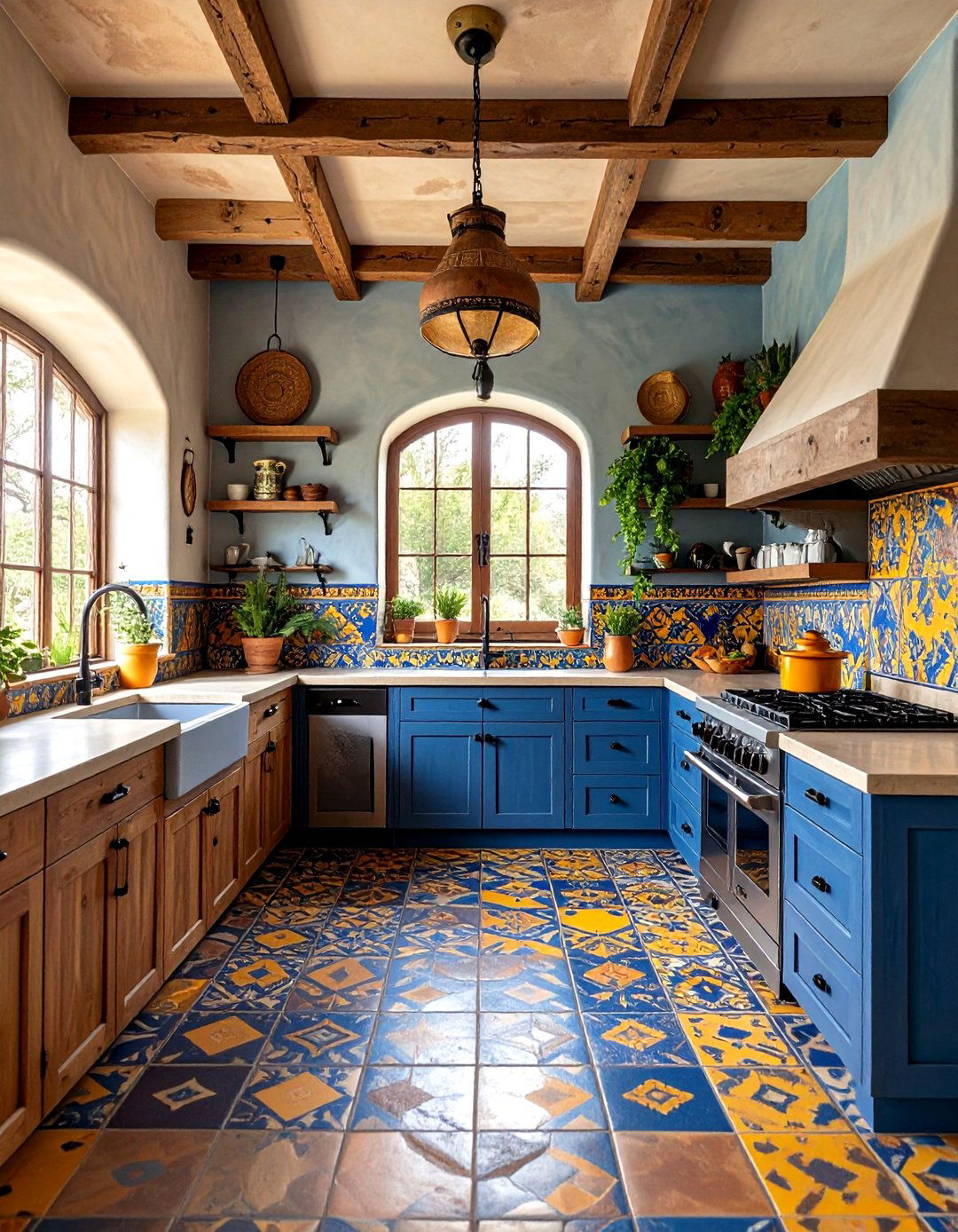 Southwest Adobe Kitchen with Slate Floors - 20 Kitchens With Slate Floors