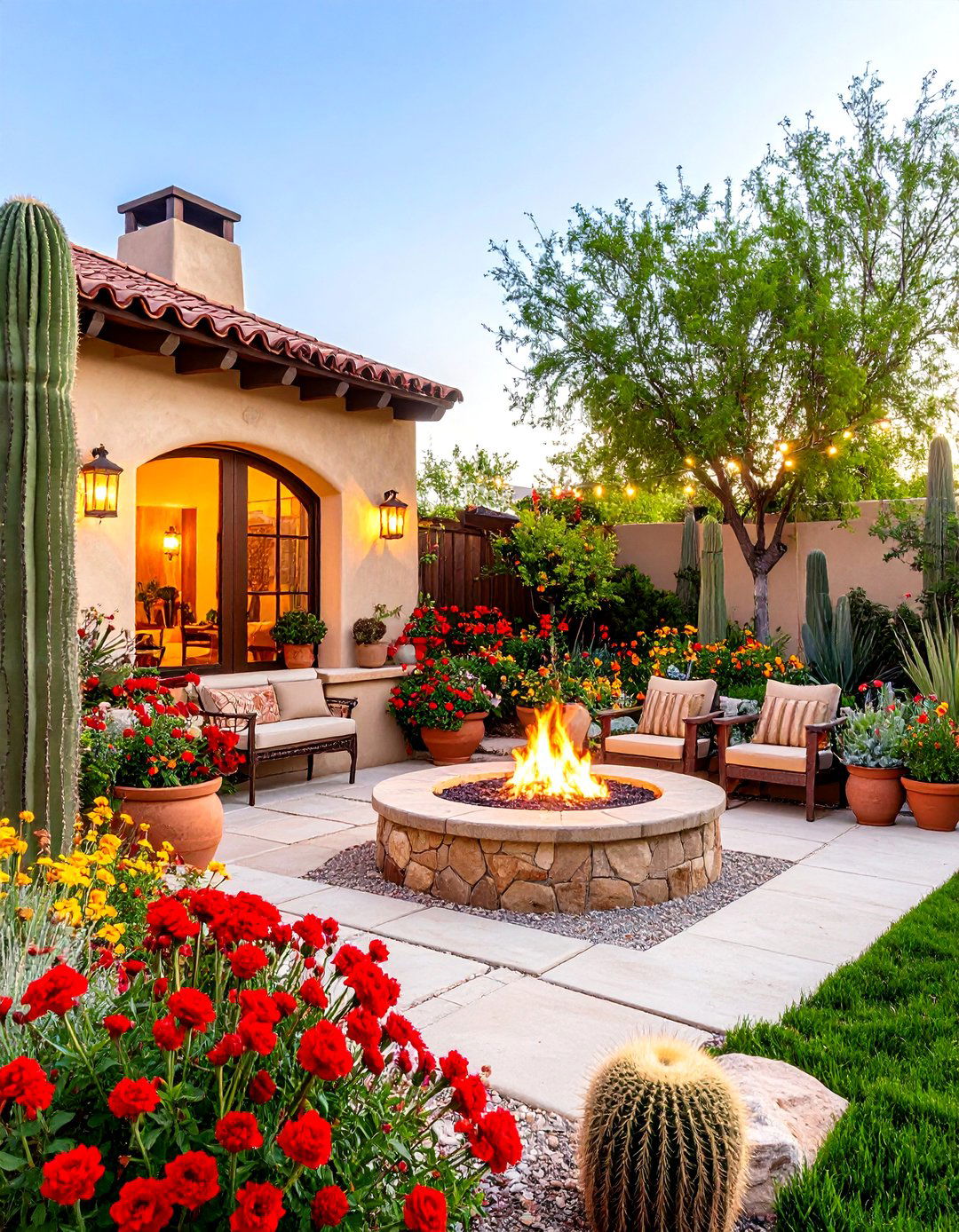 Southwest Themed Cactus Backyard - 20 Cactus Garden Ideas