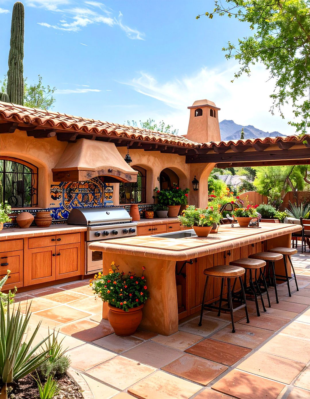Southwestern Adobe Luxury Outdoor Kitchen Hacienda - 20 Luxury Outdoor Kitchen Ideas