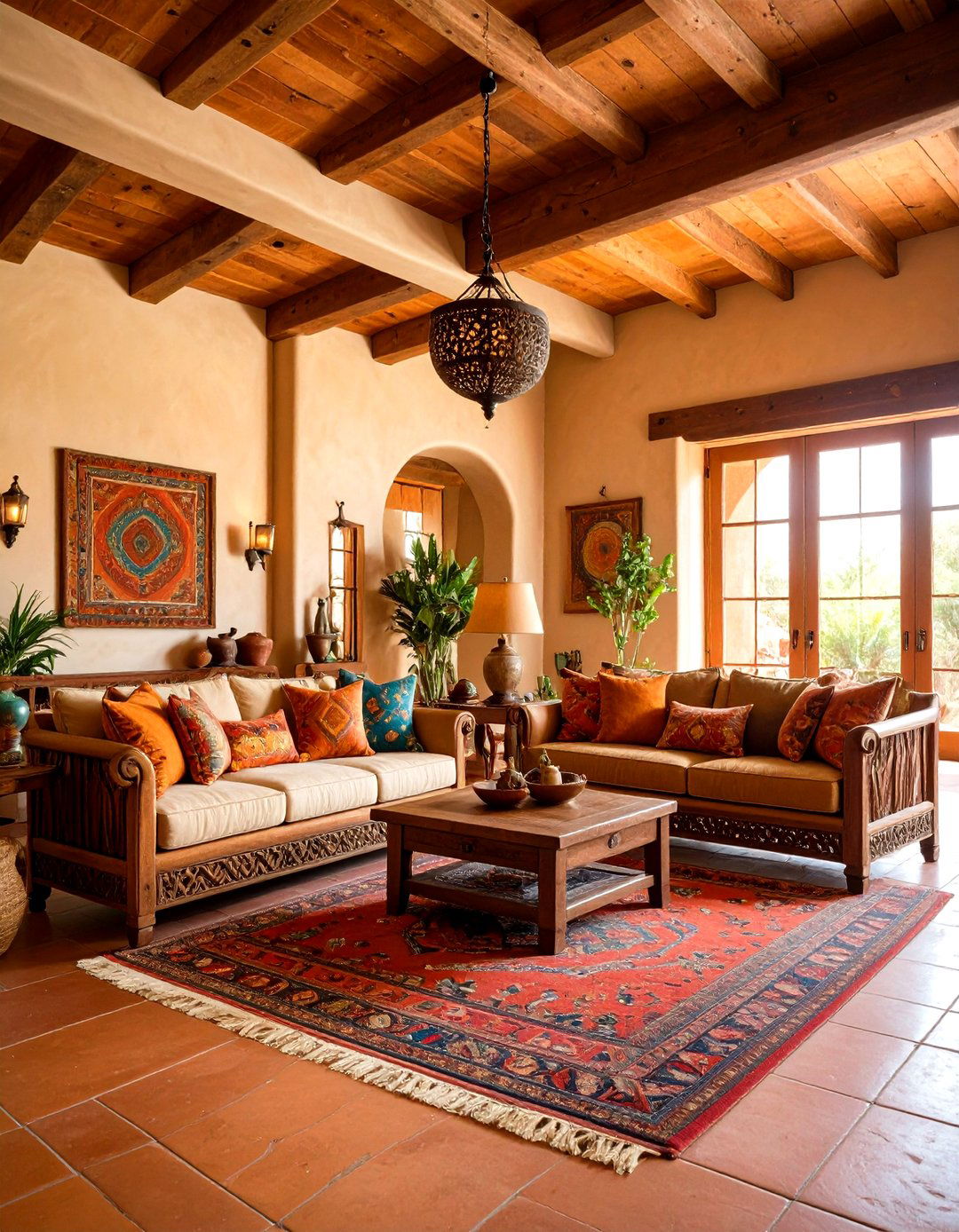 Southwestern Hacienda Western Living Room - 20 Western Living Room Ideas