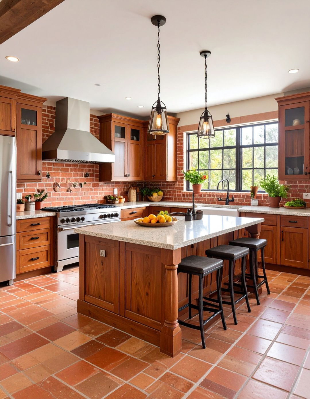 Southwestern Red Brick Kitchen Desert Warmth - 20 Red Brick Kitchen Ideas