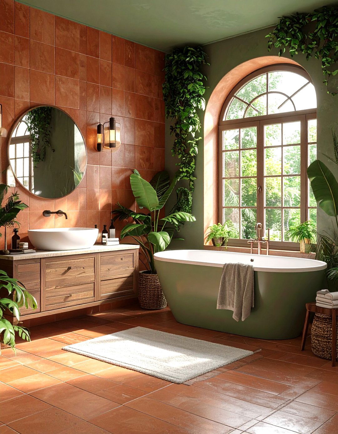 Southwestern Terracotta Vibes - 20 Terracotta Bathroom Ideas
