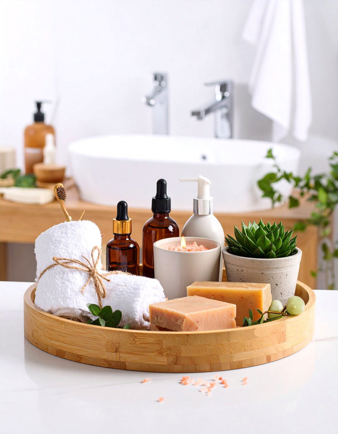 Spa Inspired Bathroom Tray Decor - 20 Tray Decor Ideas