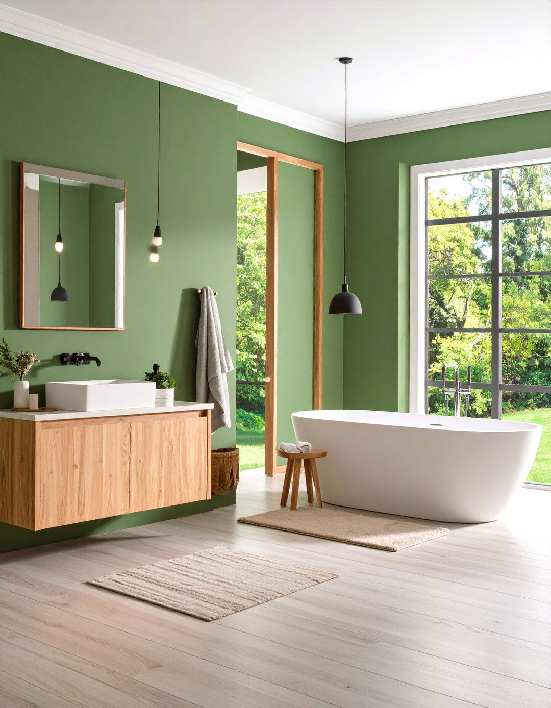 Spa Like Sage Walls - 20 Small Green Bathroom Ideas