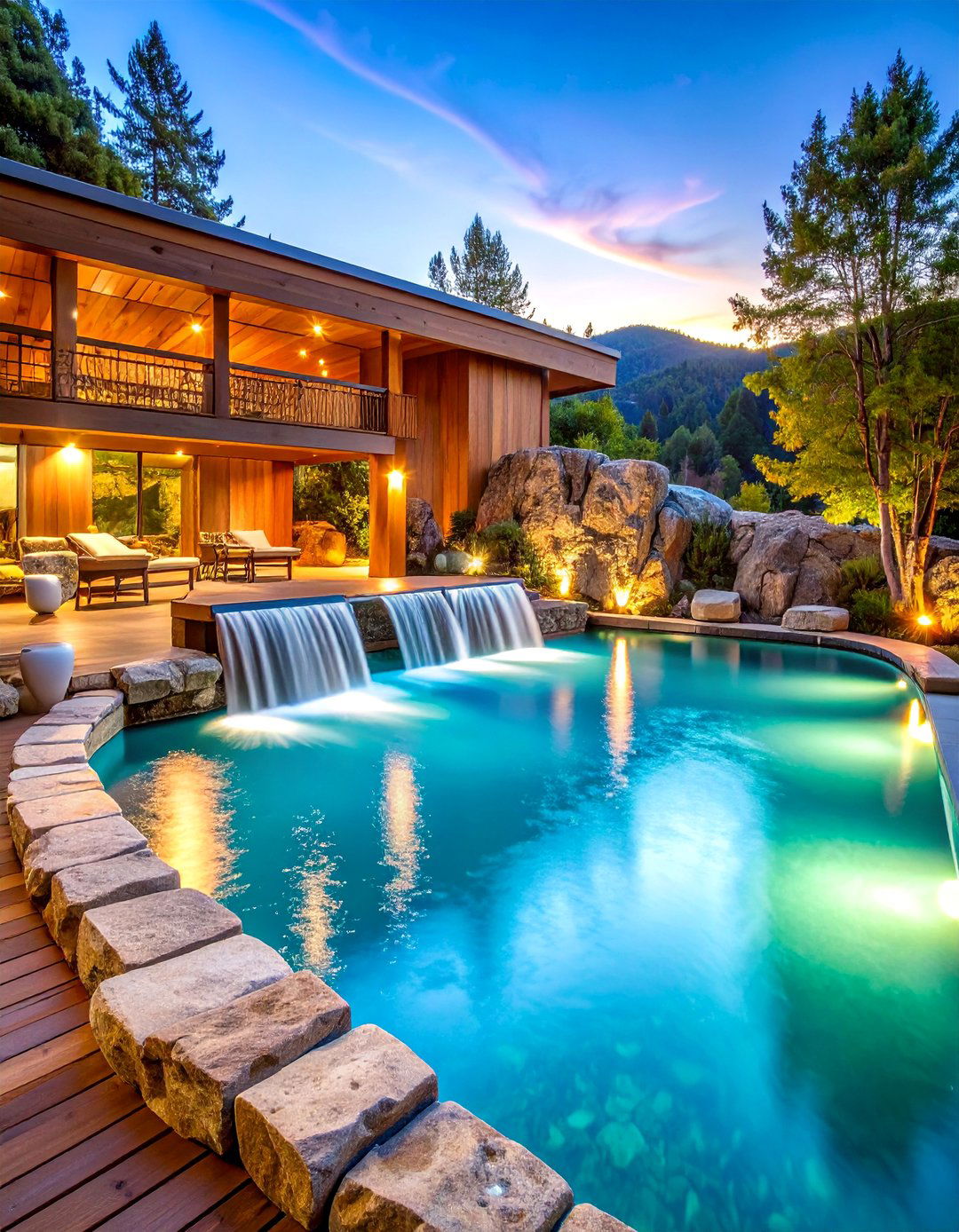 Spa integrated Lagoon Pool Design - 20 Lagoon Pool Design Ideas
