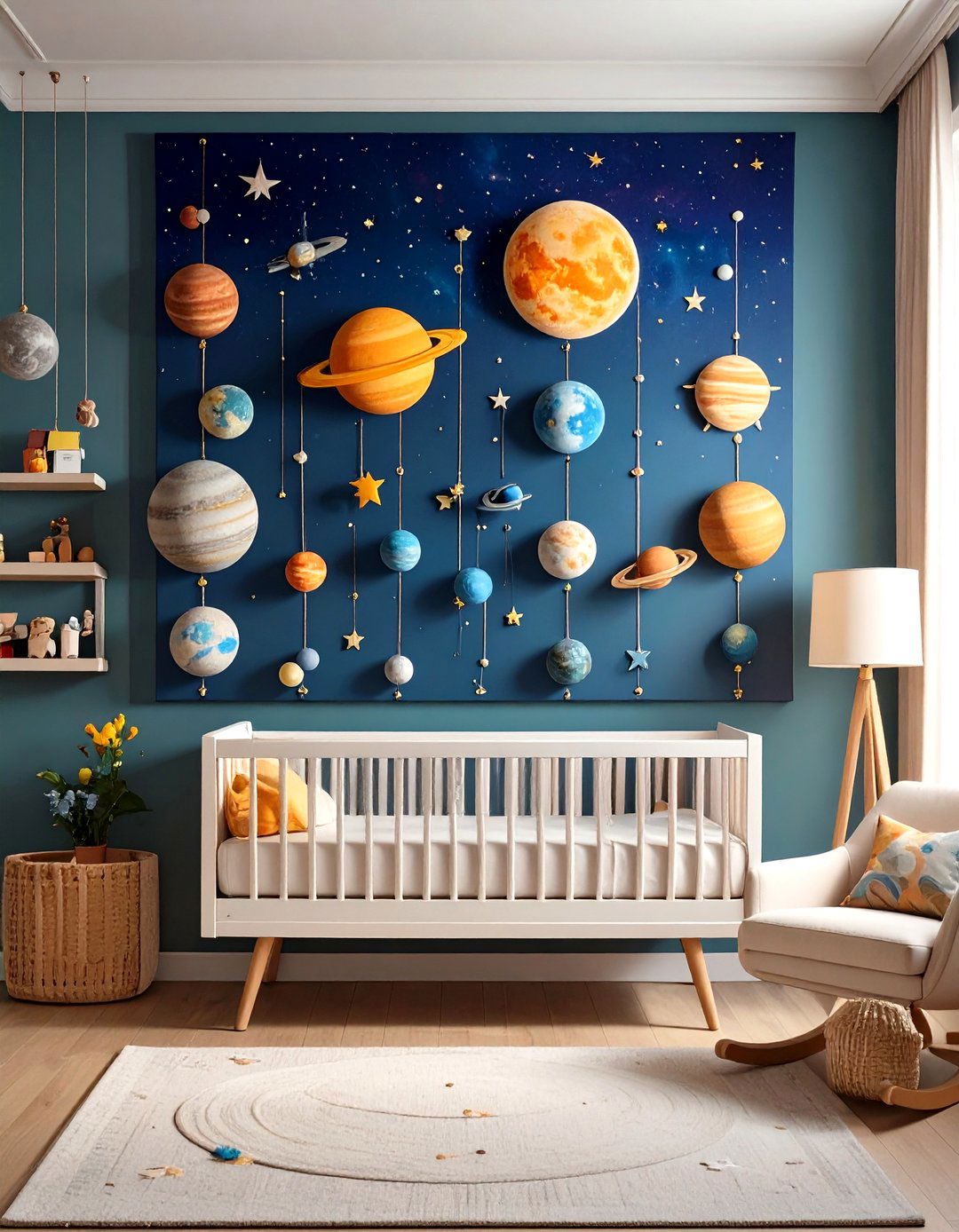 Space Canvas Growth Chart - 20 Space-themed Nursery Ideas