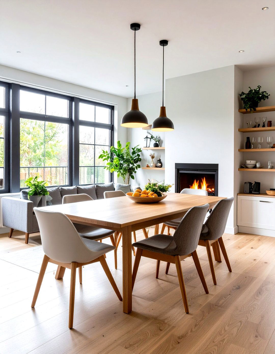 Space Saving Corner Fireplace for Petite Dining Rooms - 20 Dining Room With Fireplace Ideas