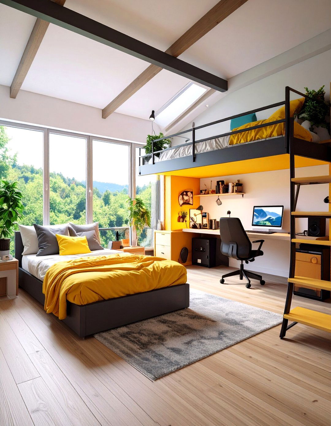 Space Saving Loft Setup - 20 Gaming Bedroom Ideas