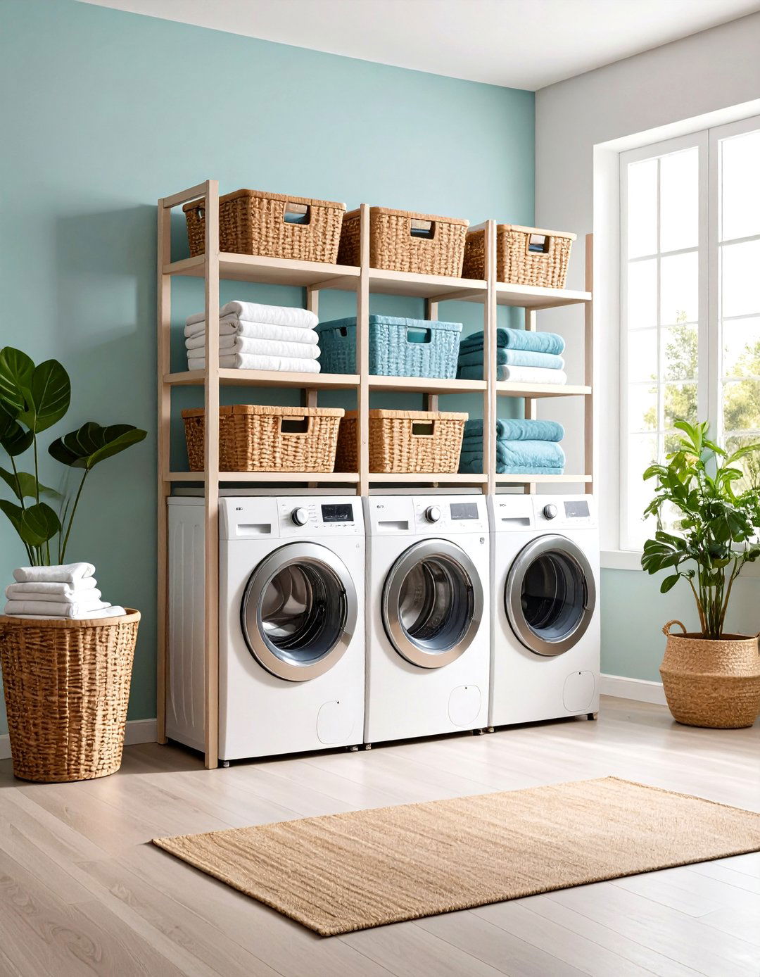 Space Saving Slim Laundry Basket Storage Tower - 20 Laundry Basket Storage Ideas