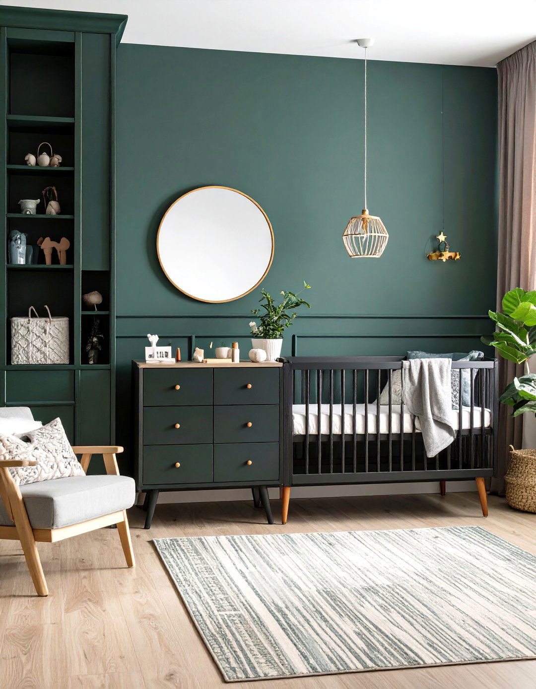 Space Saving Solutions for Small Dark Green Nurseries - 20 Dark Green Nursery Ideas