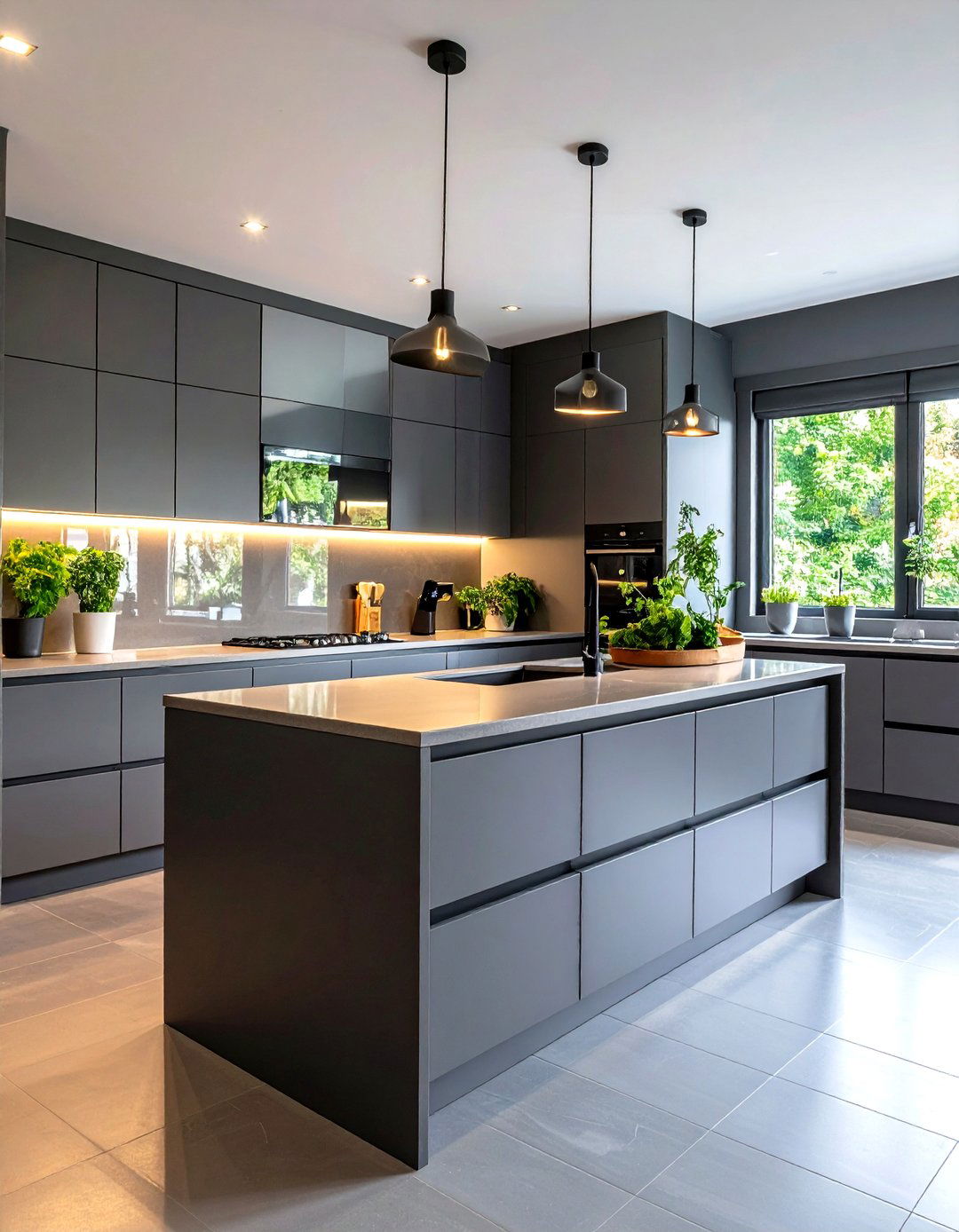 Space Smart Gray Galley Kitchen - 20 Gray Kitchens