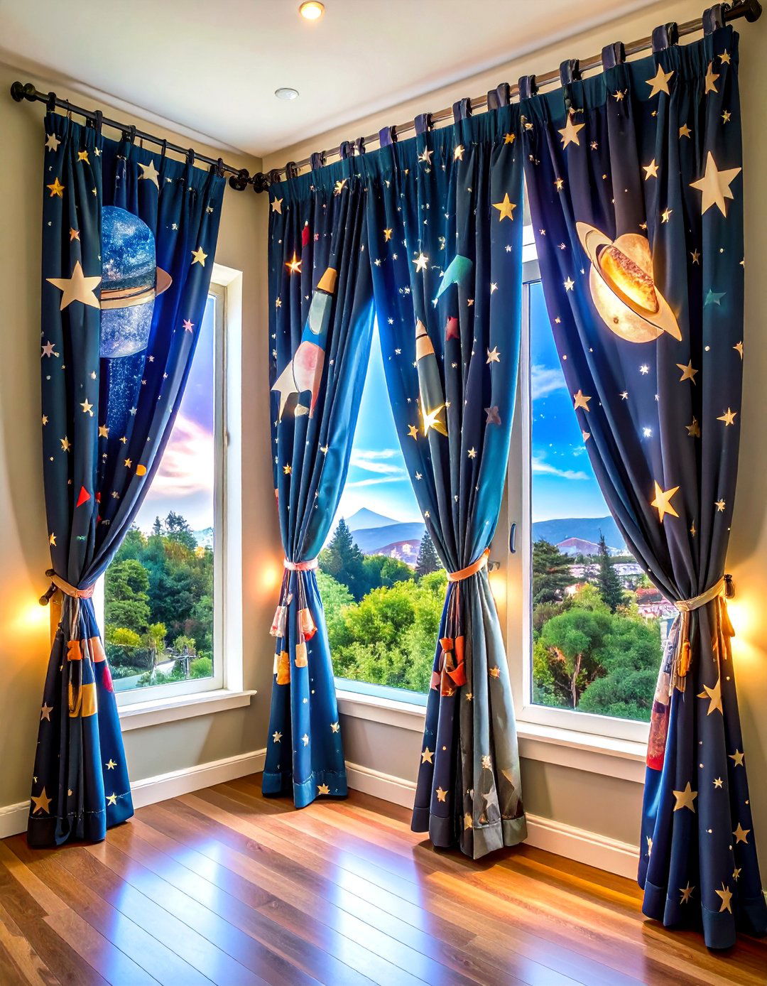 Space Themed Curtains and Drapes - 20 Space-themed Room Ideas