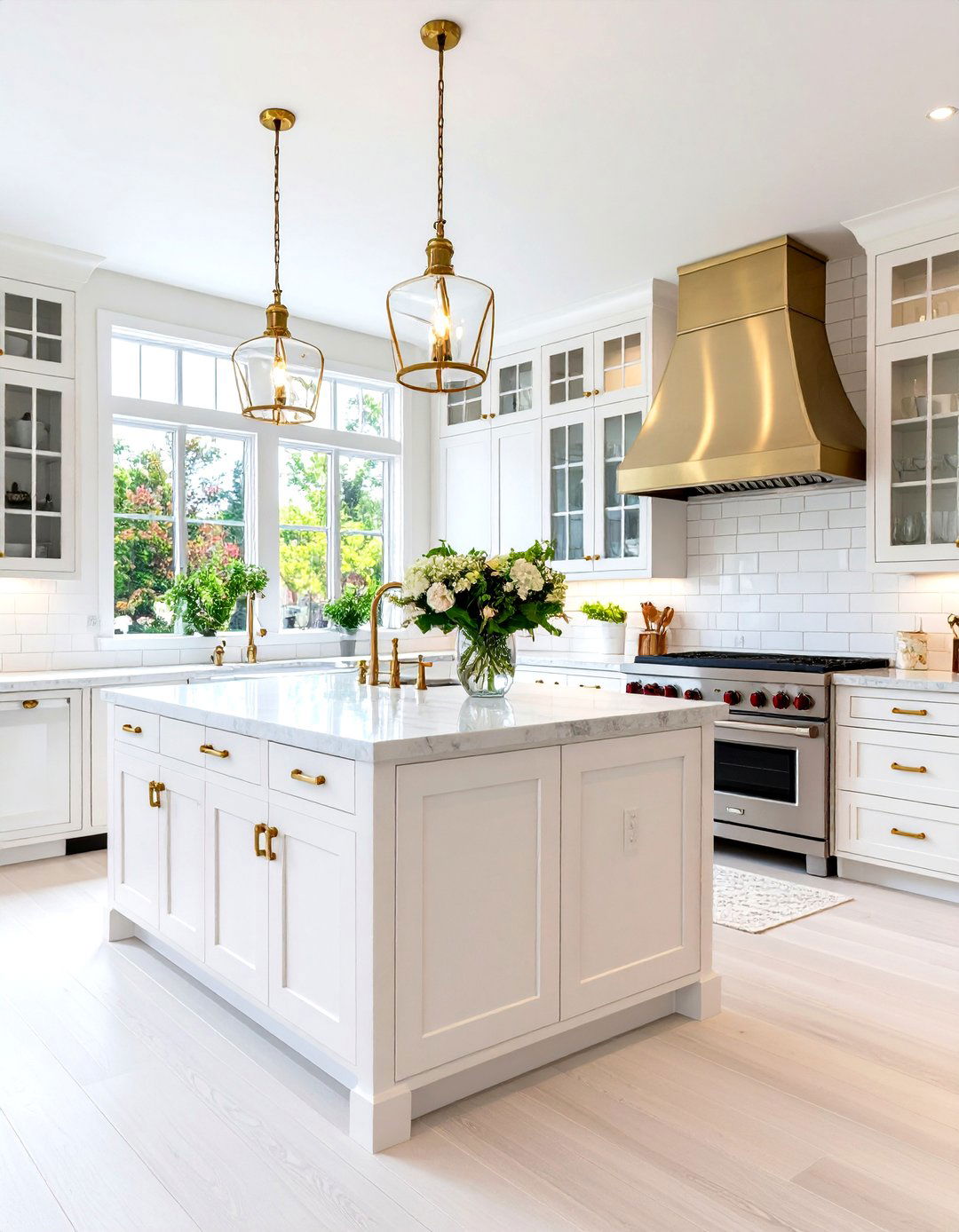 Spacious White Farmhouse Kitchen with Butlers Pantry Extension - 20 White Farmhouse Kitchen Ideas