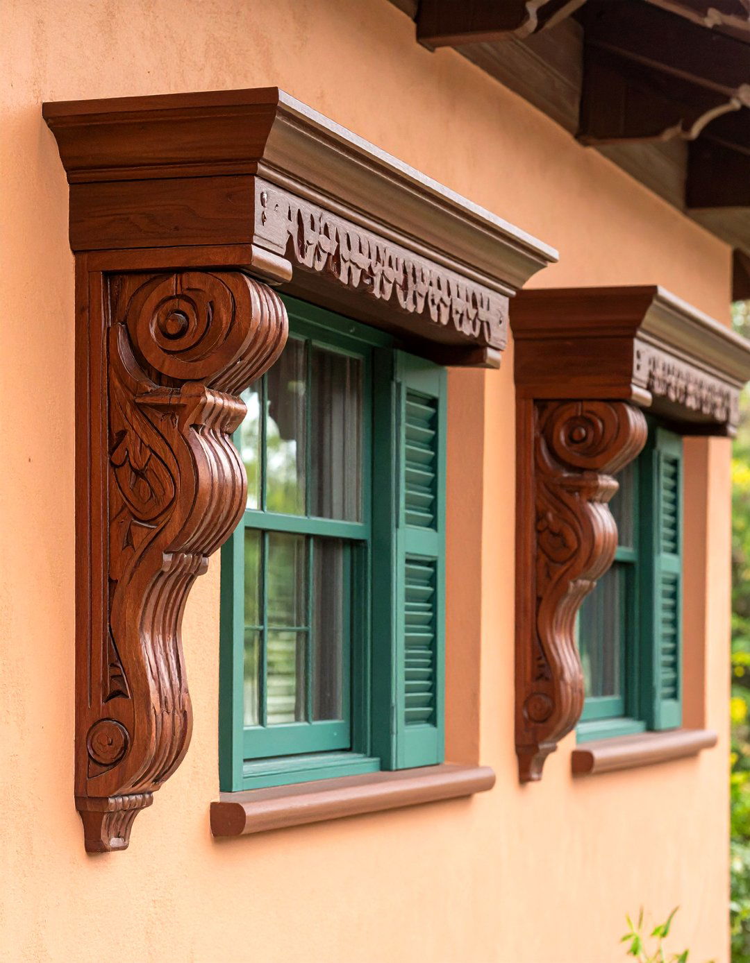 Spanish Bungalow Exterior Decorative Wooden Corbels - 20 spanish bungalow exterior ideas