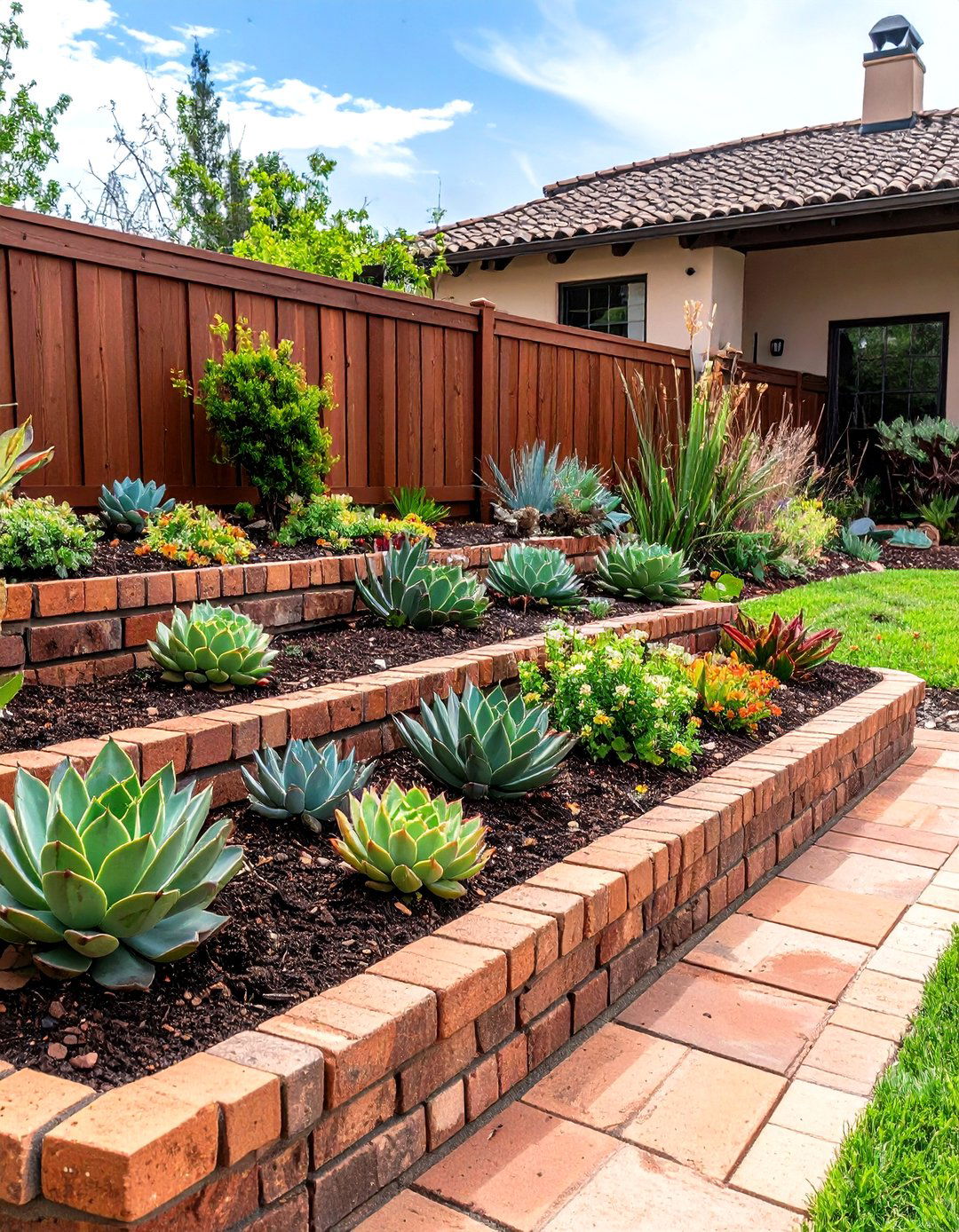 Spanish Bungalow Exterior Reclaimed Brick Planter Walls - 20 spanish bungalow exterior ideas