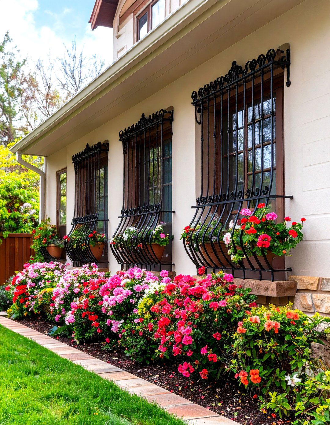Spanish Bungalow Exterior Wrought Iron Window Grilles - 20 spanish bungalow exterior ideas