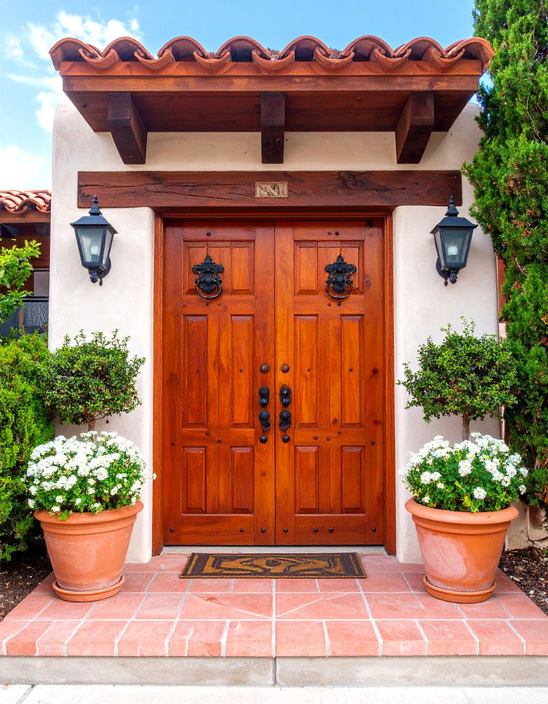 Spanish Colonial Front Door with Rustic Elements - 20 Colonial Front Door Ideas
