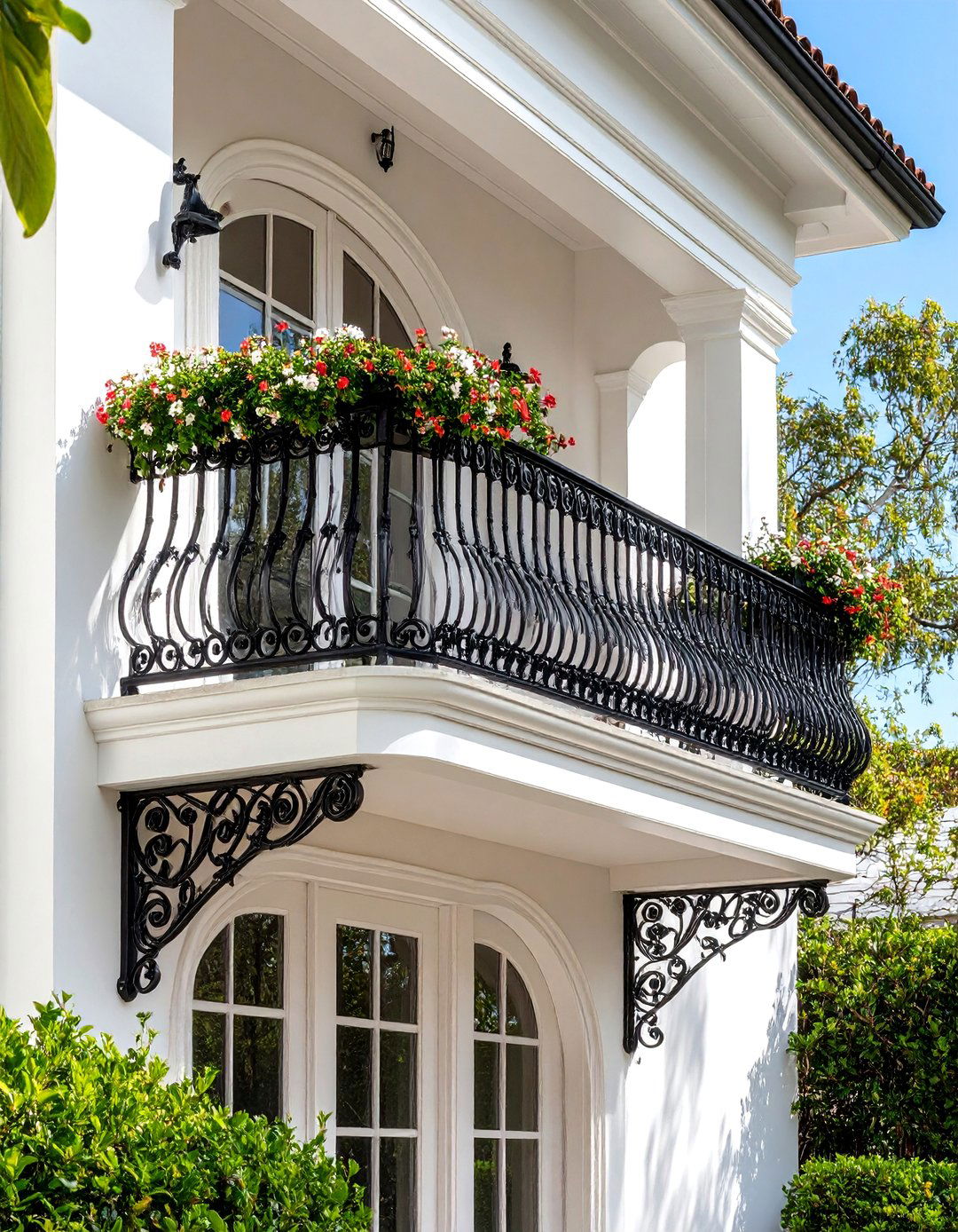 Spanish Colonial Juliet Balcony with Arched Openings - 20 Juliet Balcony Ideas