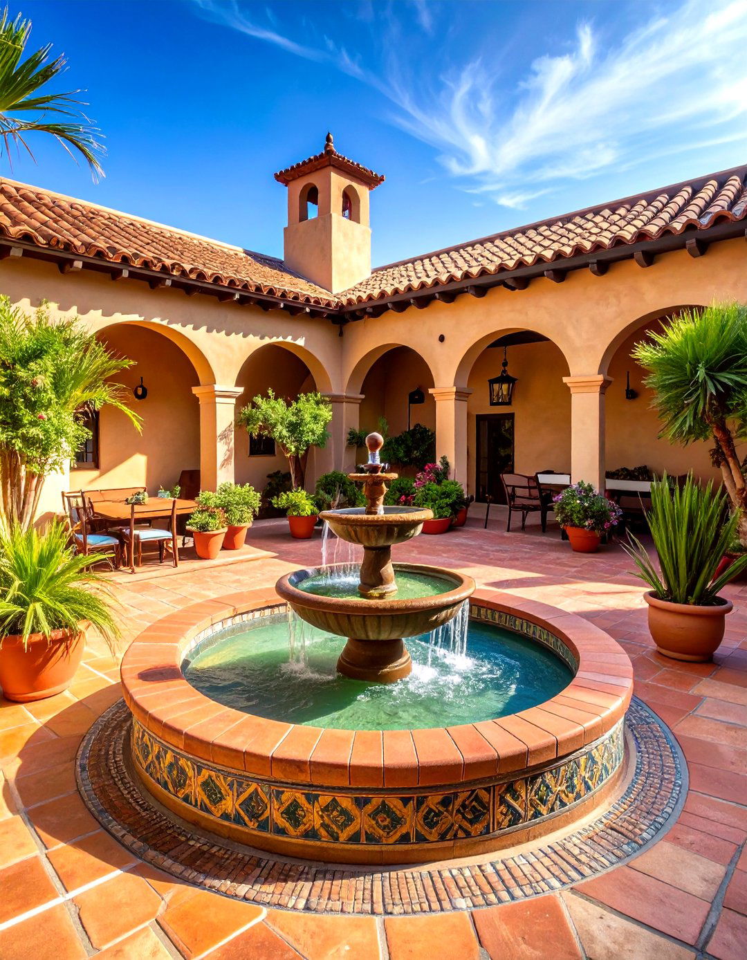 Spanish Colonial Revival Central Courtyard Fountain - 20 spanish colonial revival architecture