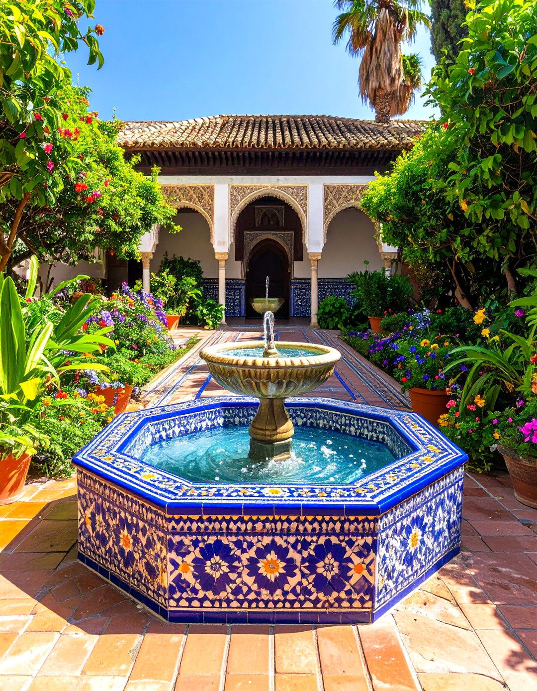 Spanish Colonial Revival Colorful Mosaic Moorish Fountain - 20 spanish colonial revival architecture
