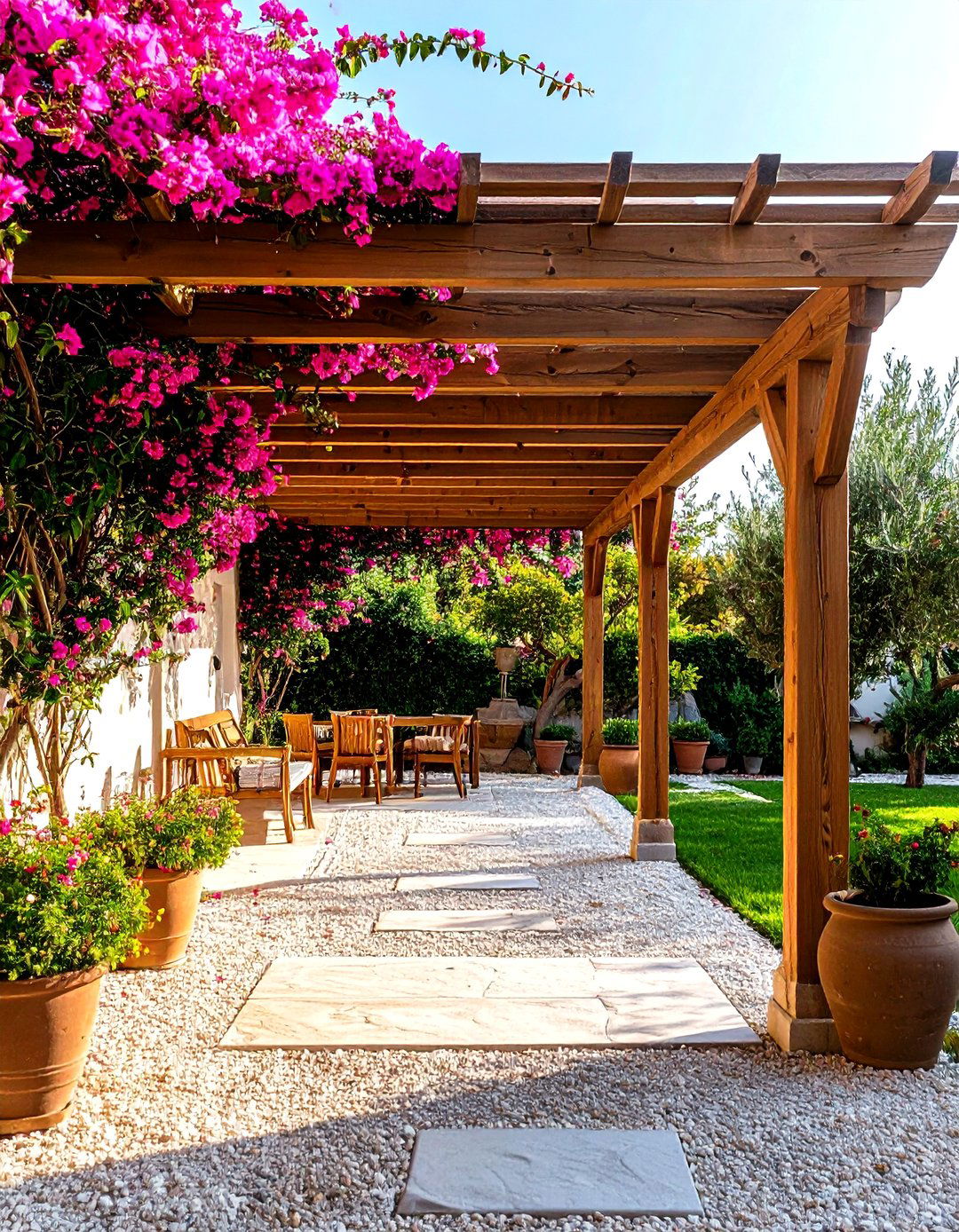 Spanish Colonial Revival Garden Pergola with Bougainvillea - 20 spanish colonial revival architecture