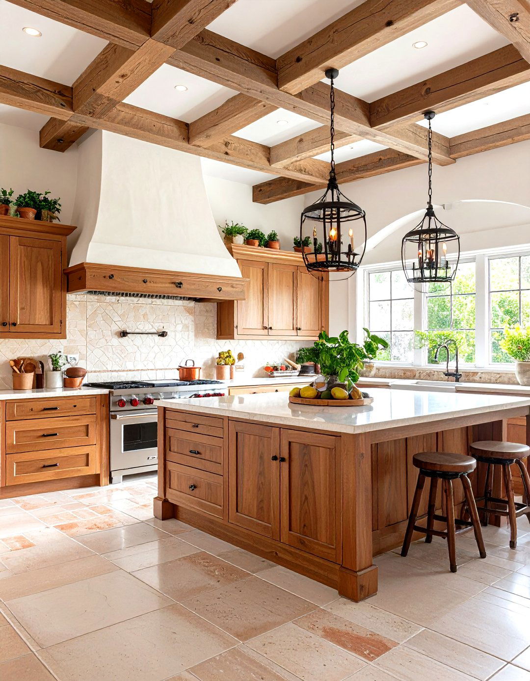 Spanish Colonial Revival Kitchen with Arched Cooking Alcove - 20 Spanish Style Kitchen Ideas