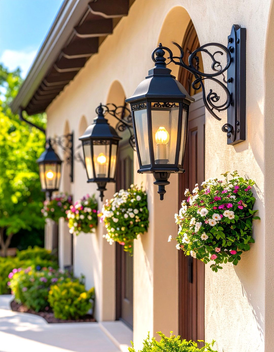 Spanish Colonial Revival Ornamental Iron Lantern Sconces - 20 spanish colonial revival architecture