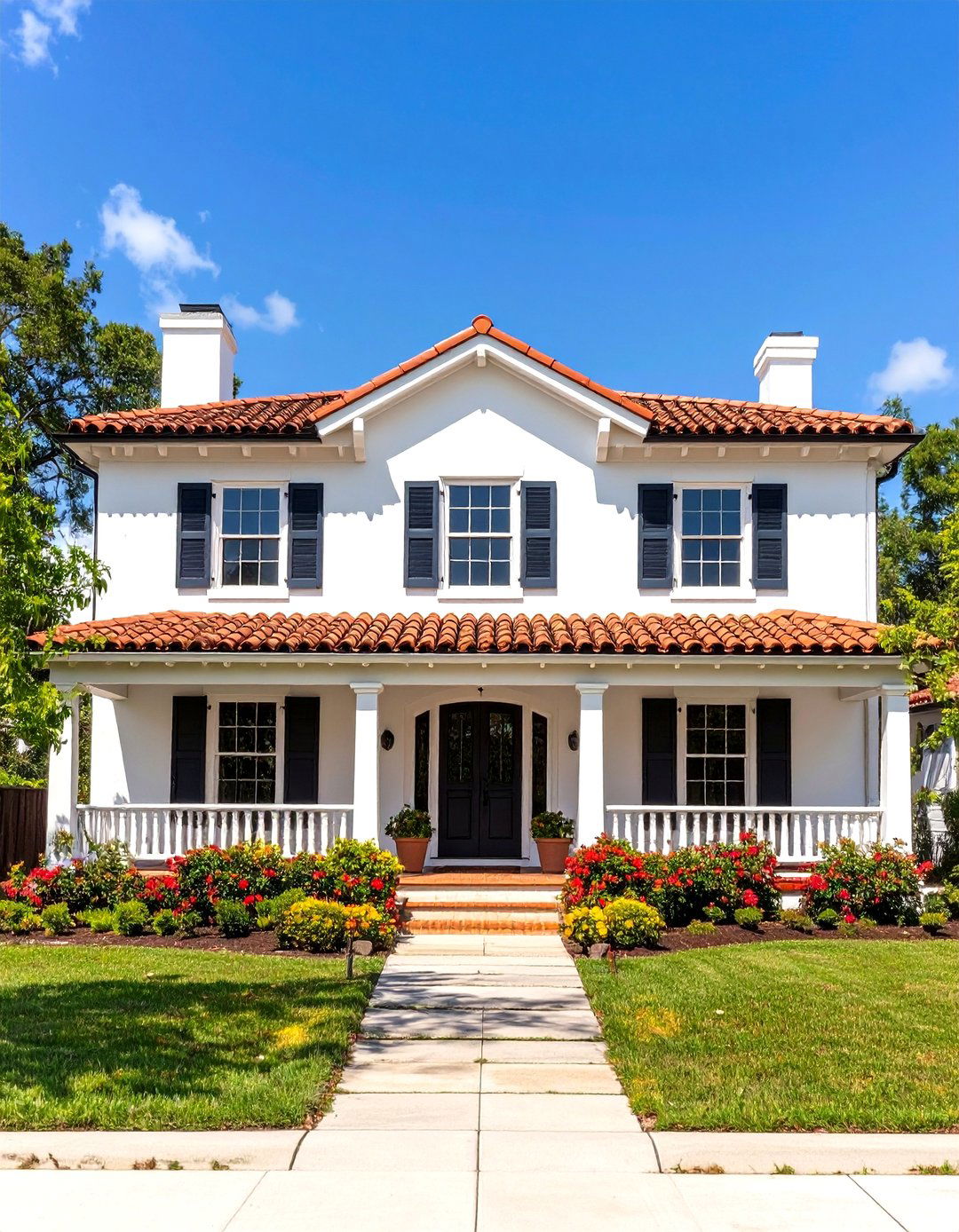 Spanish Colonial Revival Stucco and Red Tile Roof Facade - 20 spanish colonial revival architecture