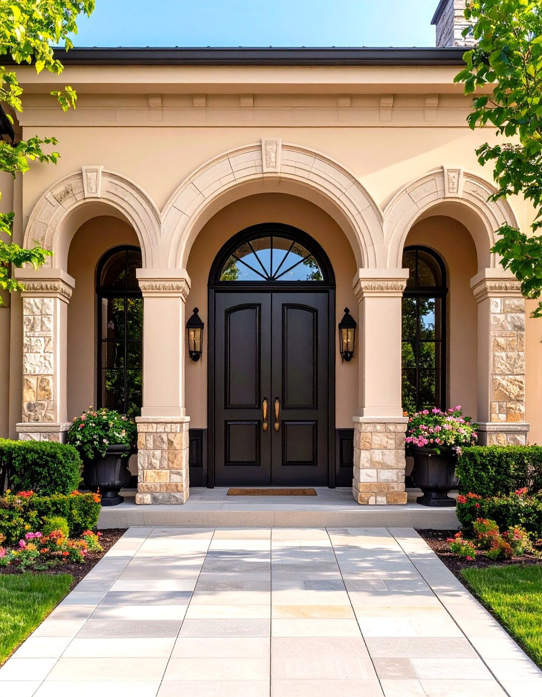 Spanish Colonial Revival Triple Arched Main Entrance - 20 spanish colonial revival architecture