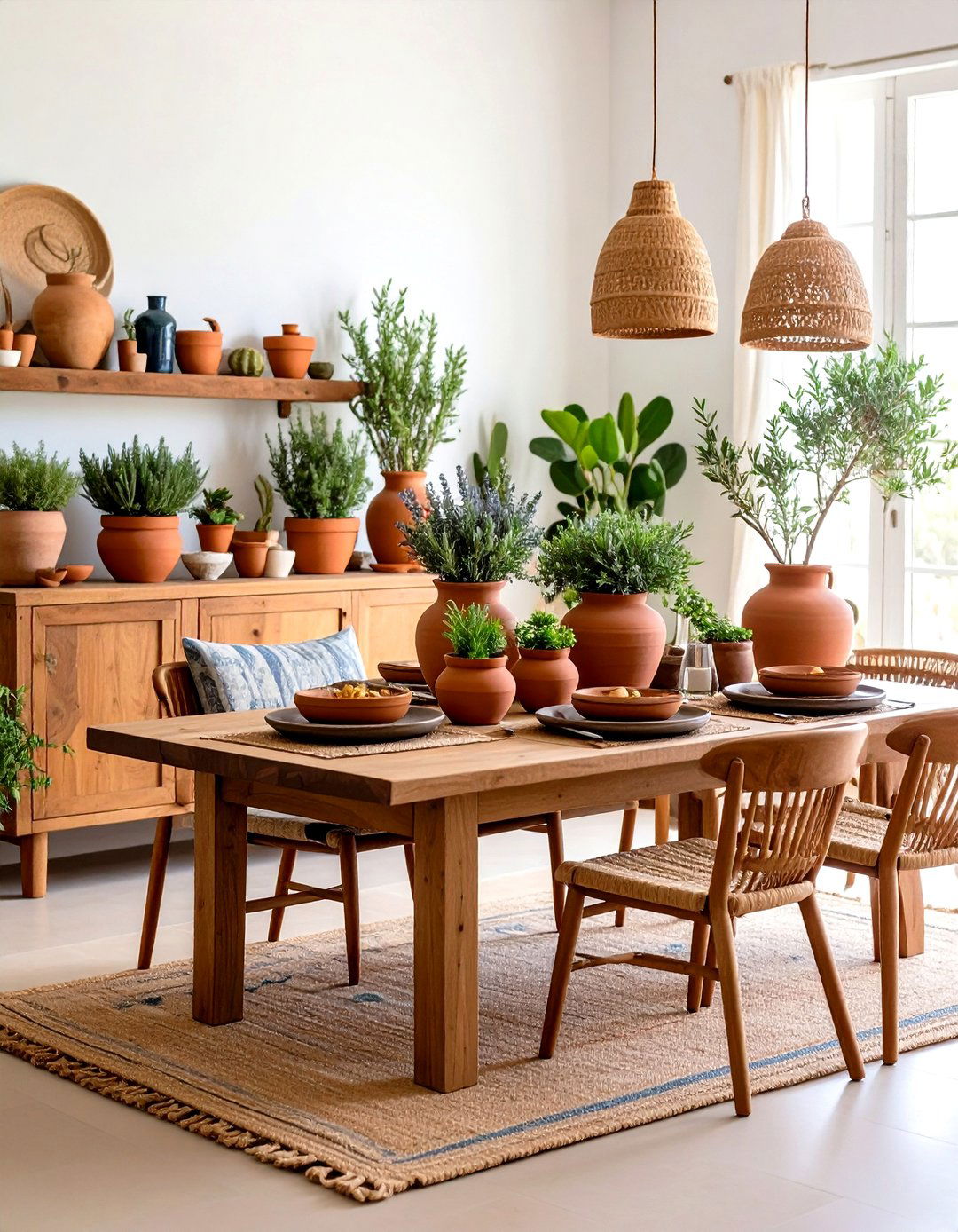 Spanish Dining Room Plants and Natural Textures - 20 spanish style dining room ideas