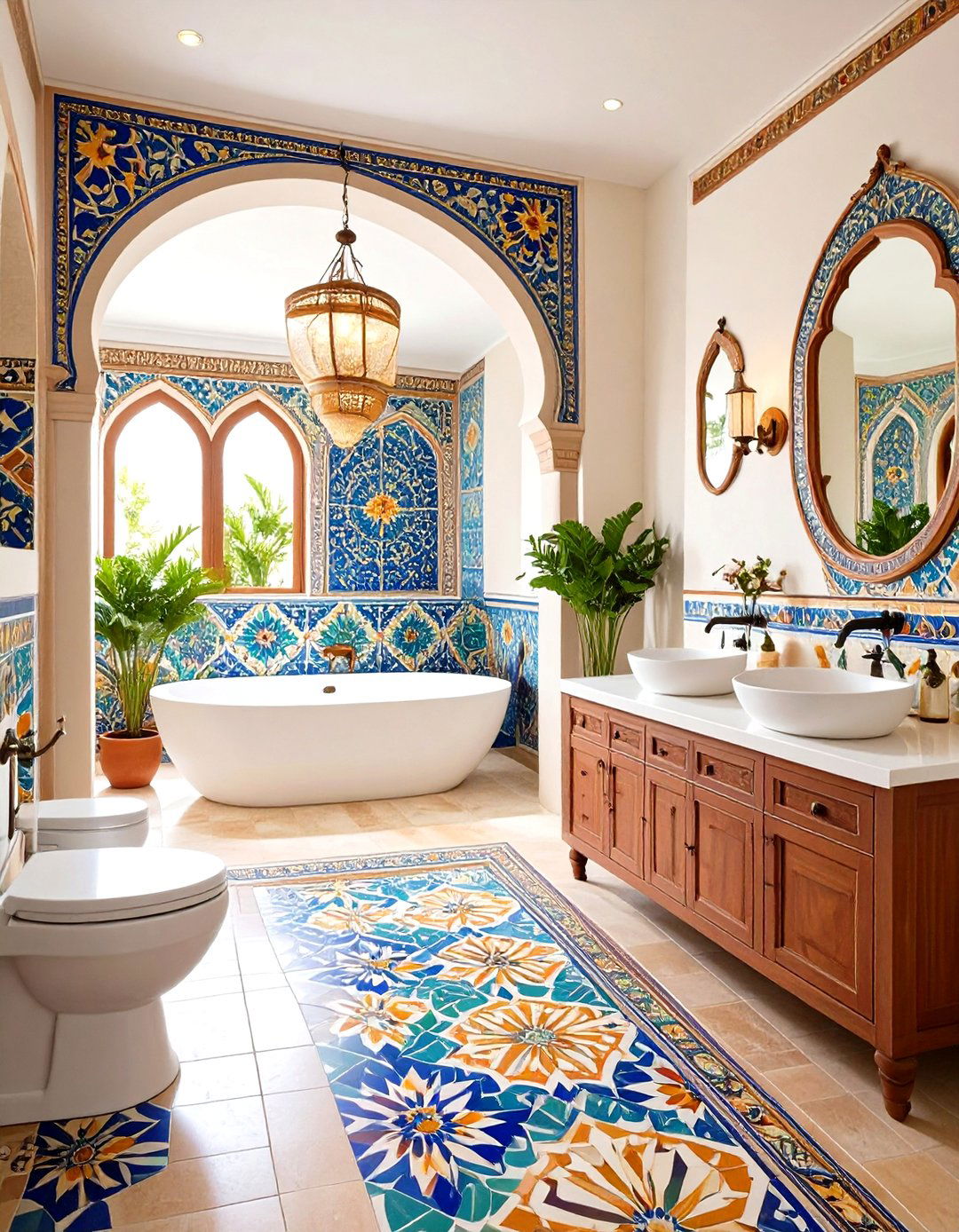 Spanish Interior Design Moorish Tile Focal Wall - 20 spanish interior design ideas