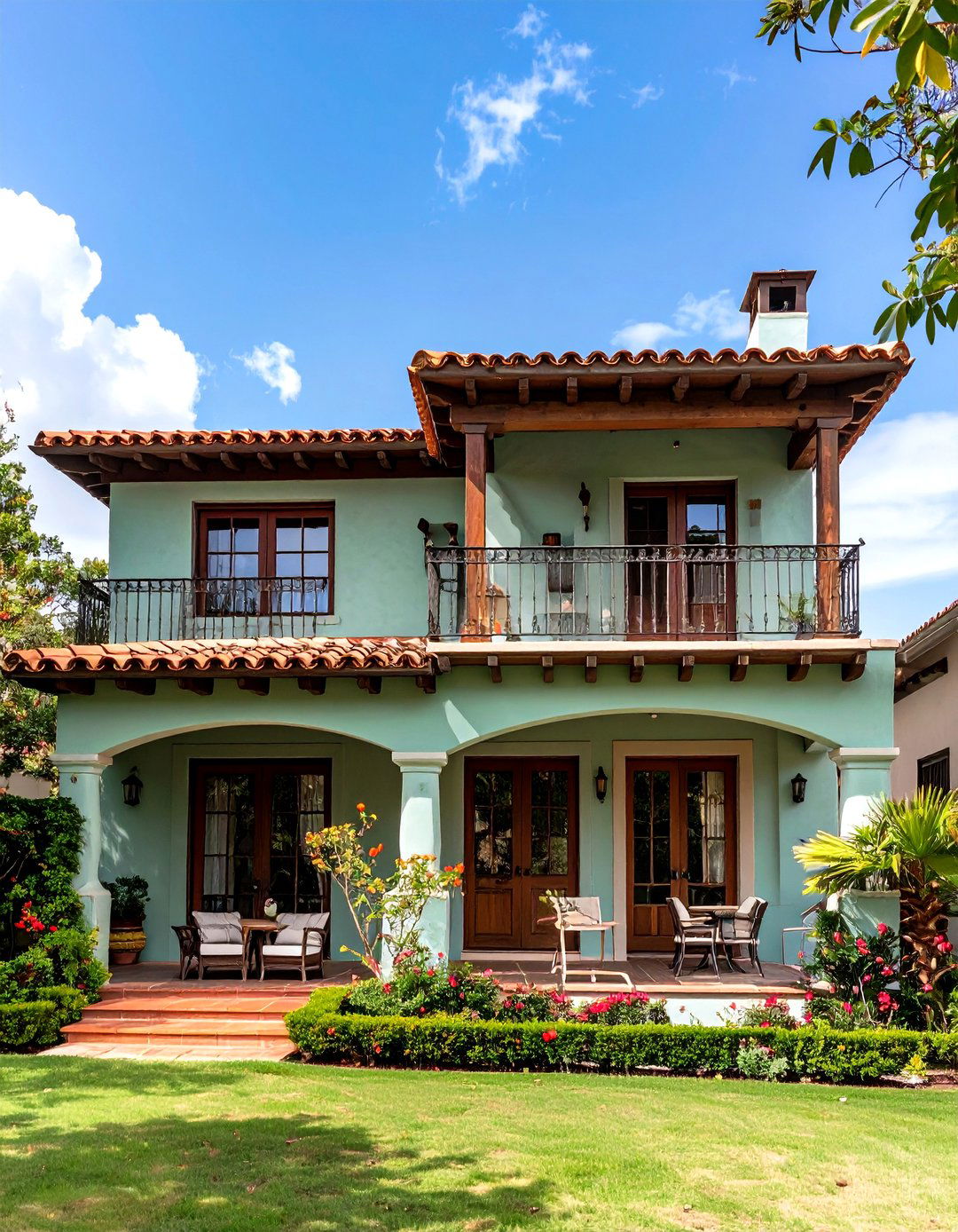 Spanish Mediterranean Stucco - 20 Sage Green House With Brown Trim Ideas