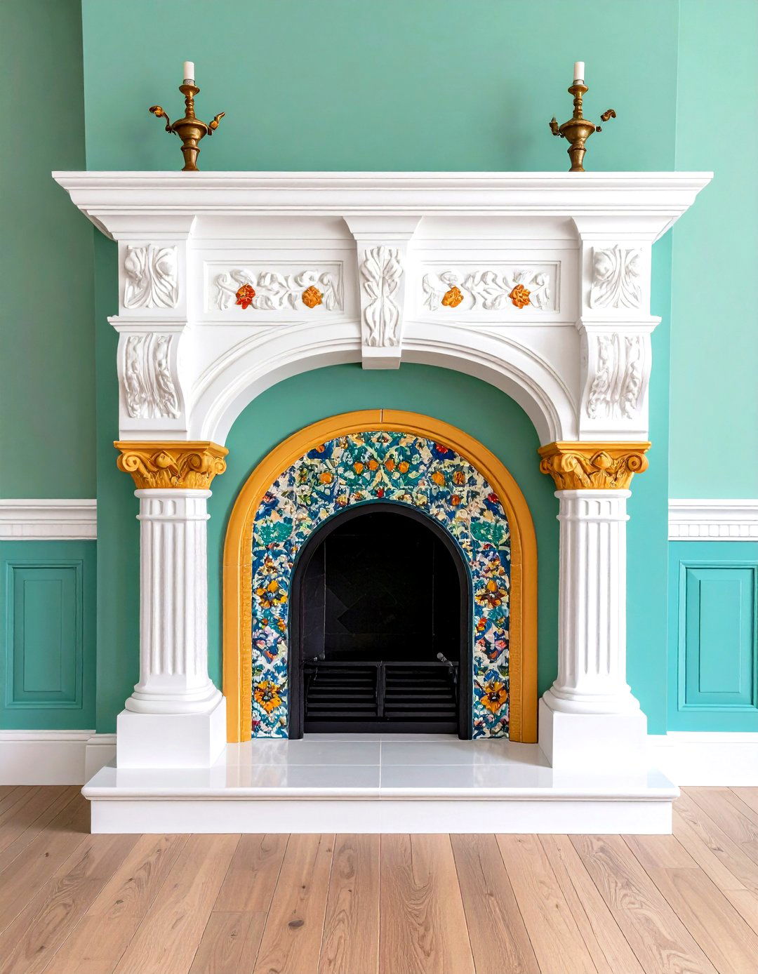 Spanish Revival Stucco Fireplace - 20 Stucco Fireplace Ideas