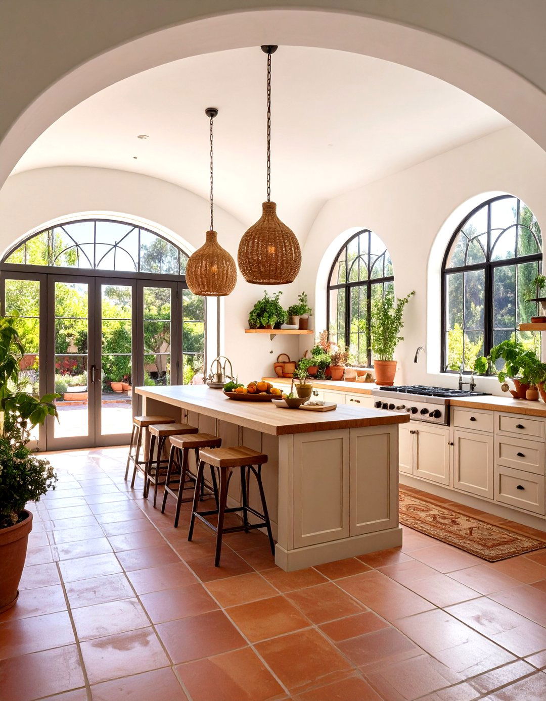 Spanish Style Kitchen with Courtyard Inspired Design - 20 Spanish Style Kitchen Ideas