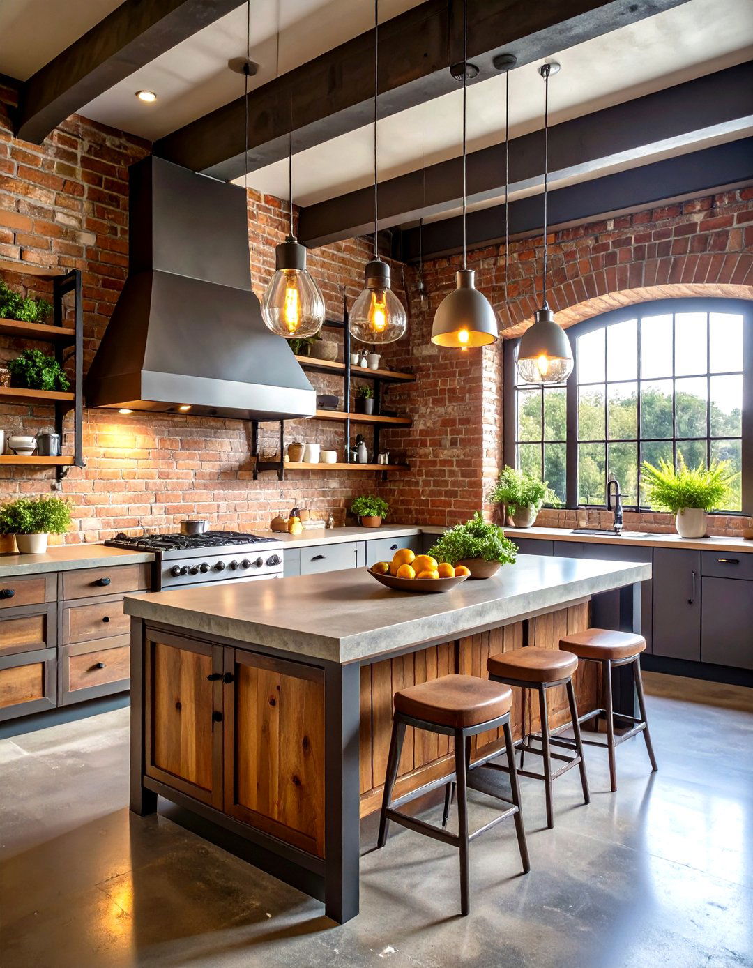 Spanish Style Kitchen with Exposed Brick and Iron Features - 20 Spanish Style Kitchen Ideas