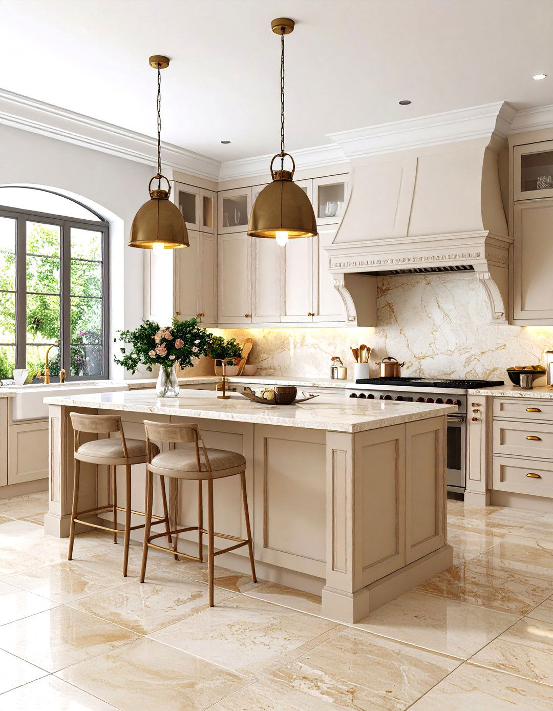 Spanish Style Kitchen with Limestone and Travertine Features - 20 Spanish Style Kitchen Ideas