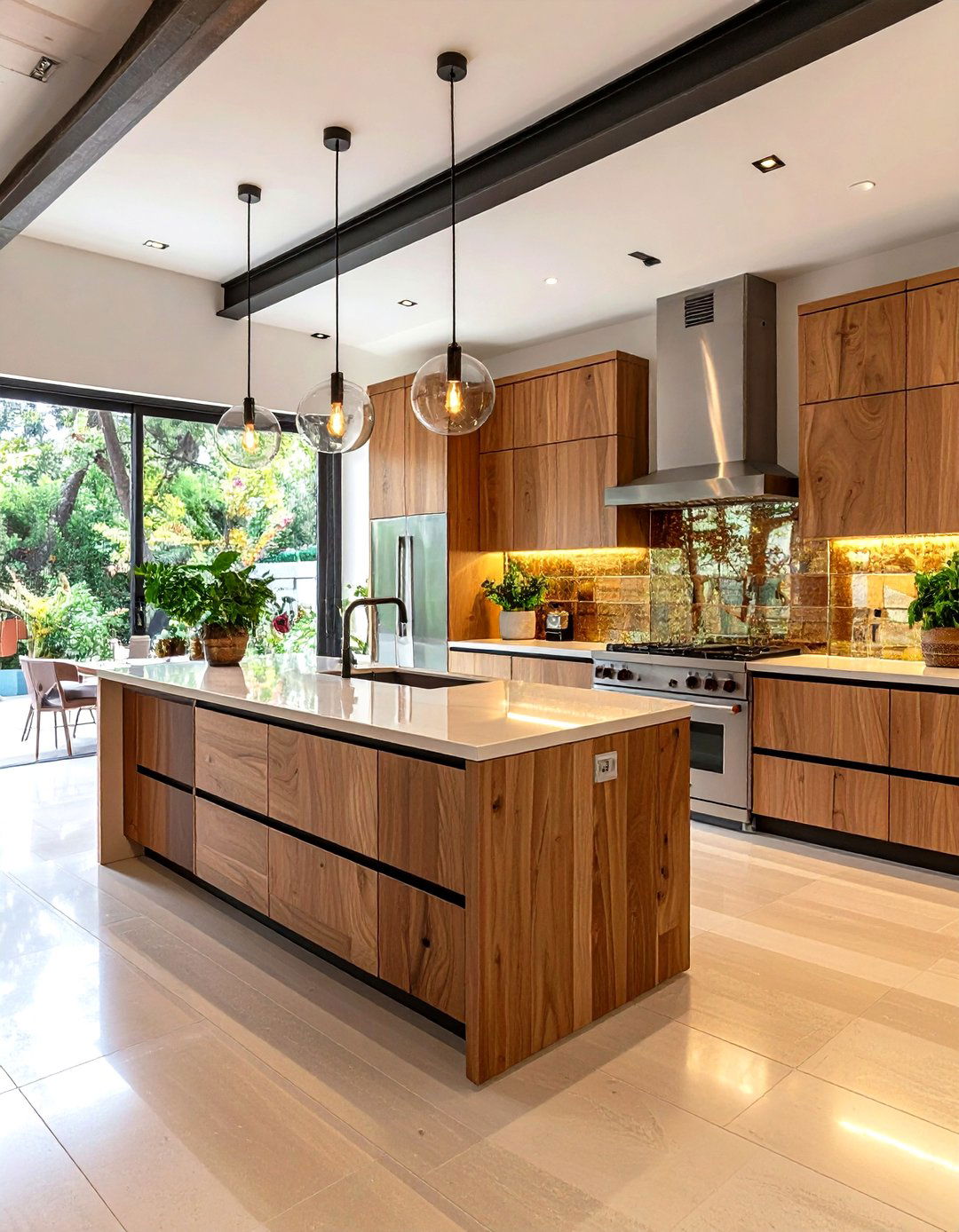 Spanish Style Kitchen with Modern Glass and Steel Elements - 20 Spanish Style Kitchen Ideas