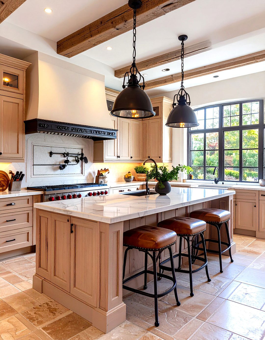 Spanish Style Kitchen with Wrought Iron and Leather Accents - 20 Spanish Style Kitchen Ideas