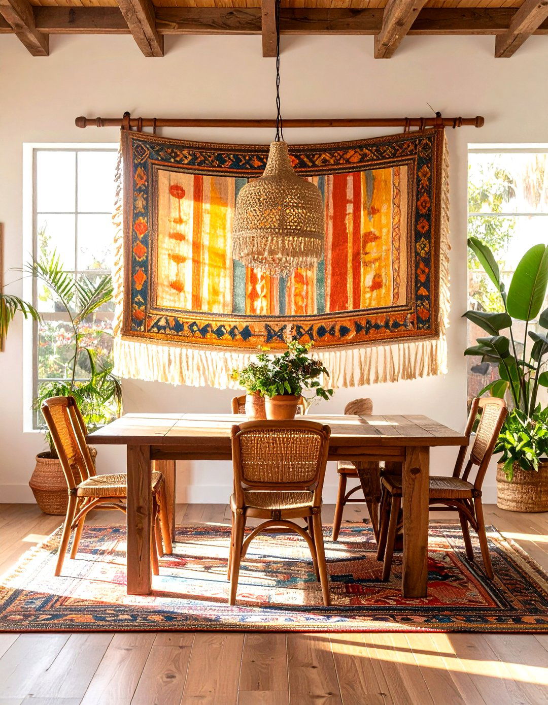 Spanish Style Tapestry or Textile Wall - 20 spanish style dining room ideas