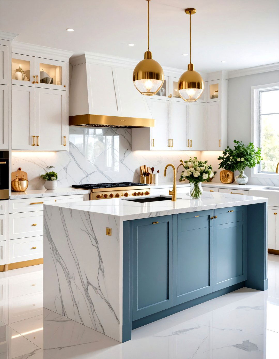 Sparkling White Quartz Kitchen Countertops with Glamorous Accents - 20 Quartz Kitchen Countertops