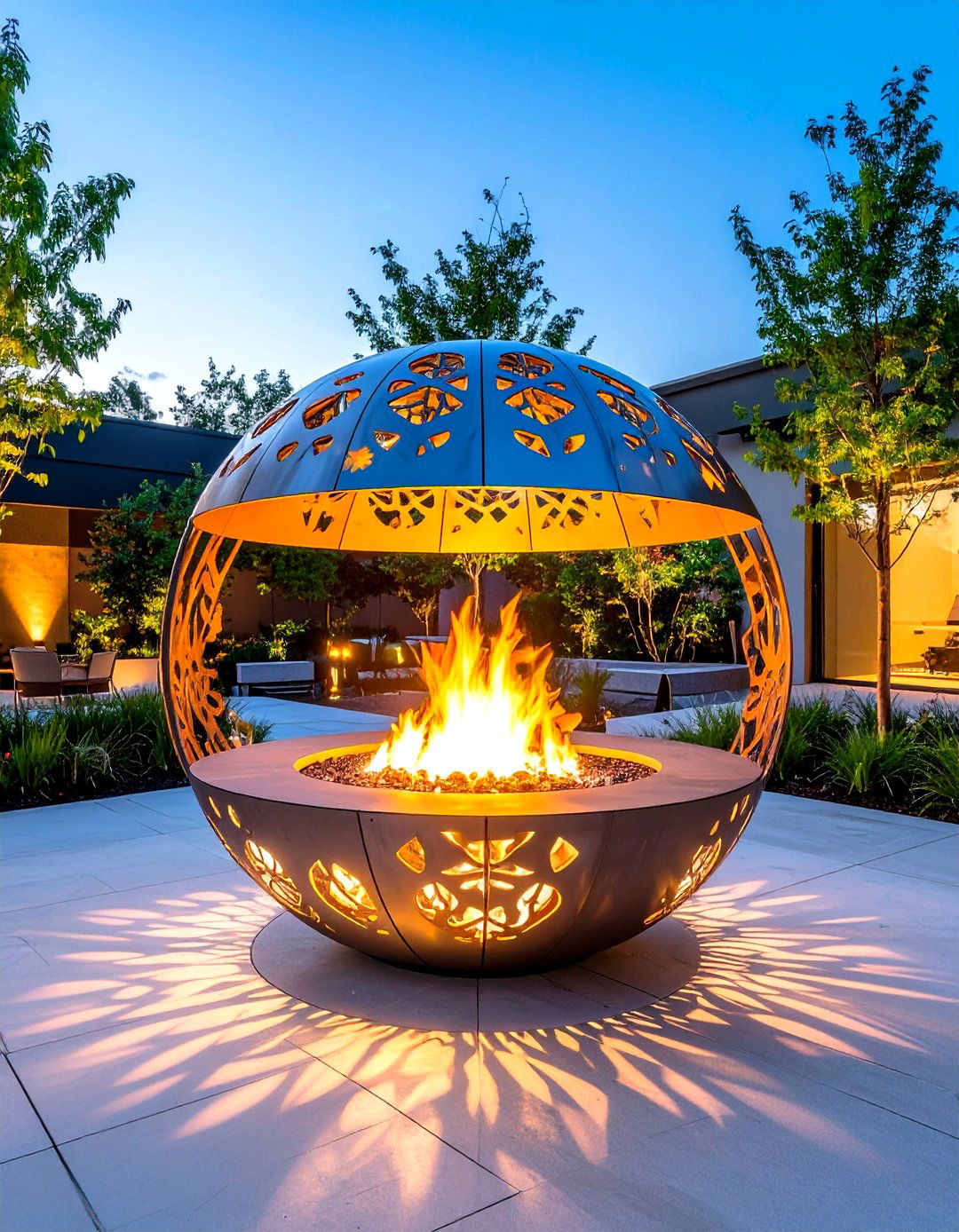 Spherical Art Metal Fire Pit - 20 Metal Fire Pit Ideas