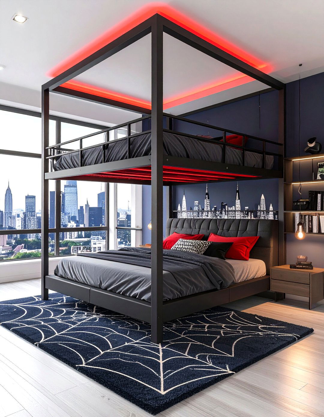 Spider Man Skyline Marvel Bedroom - 20 Marvel Bedroom Ideas
